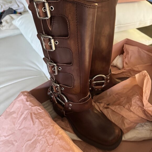 New in Box MIU MIU Buckle Harness Boots - size 37 - Picture 4 of 16